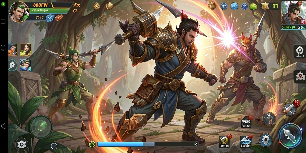 Tampilan menakjubkan dari gameplay 888FW di dunia fantasi.
