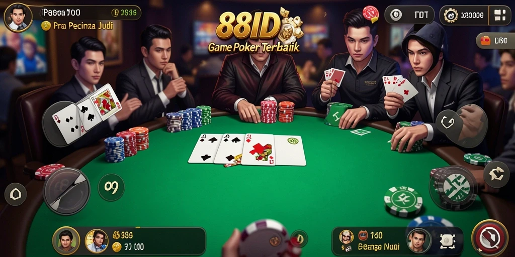 Screenshot gameplay Poker dari 88ID yang menarik.