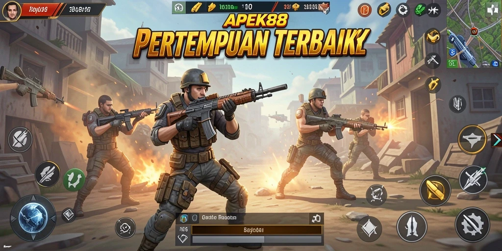 Screenshot aksi seru dalam game Battle Royale APEK88.
