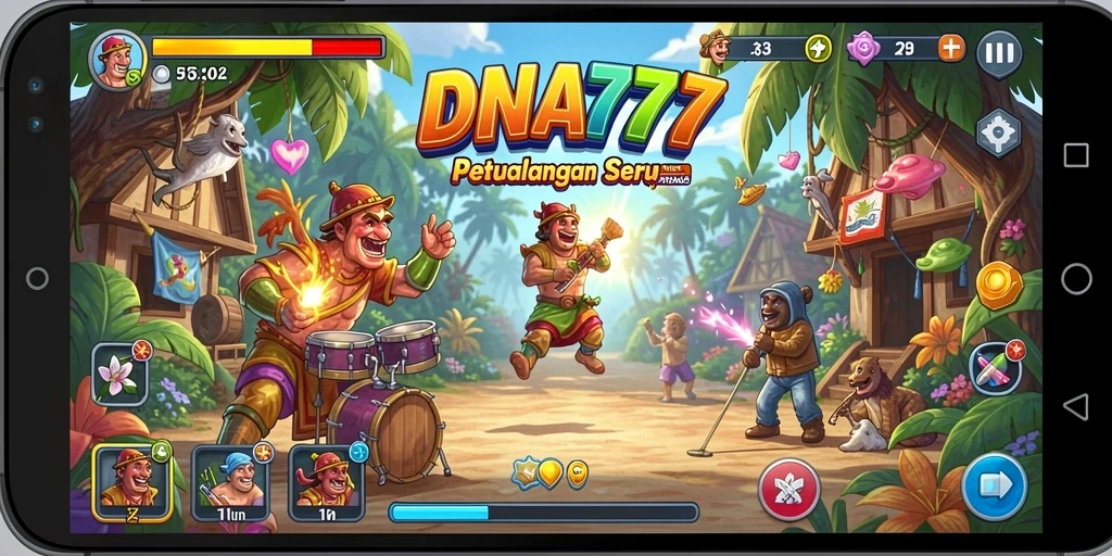 Screenshot menunjukkan gameplay seru dan menantang dari DNA777.