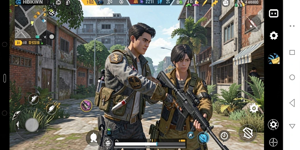 Tampilan gameplay seru dalam HIBIKIWIN dengan grafis menawan.