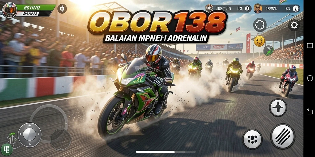 Tampilan gameplay OBOR138 yang menegangkan di lintasan balap.