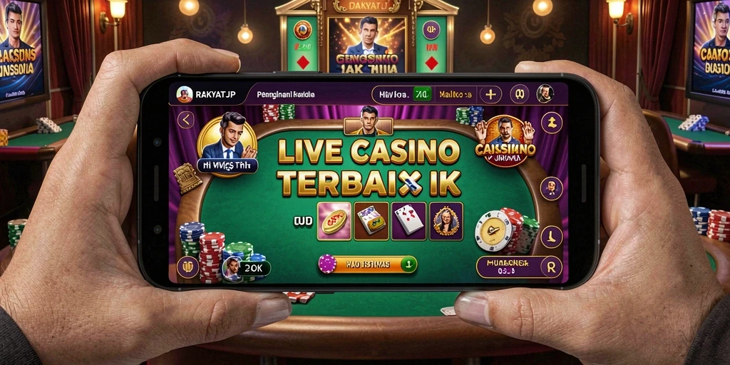 Tampilan gameplay seru di RAKYATJP dengan dealer langsung.