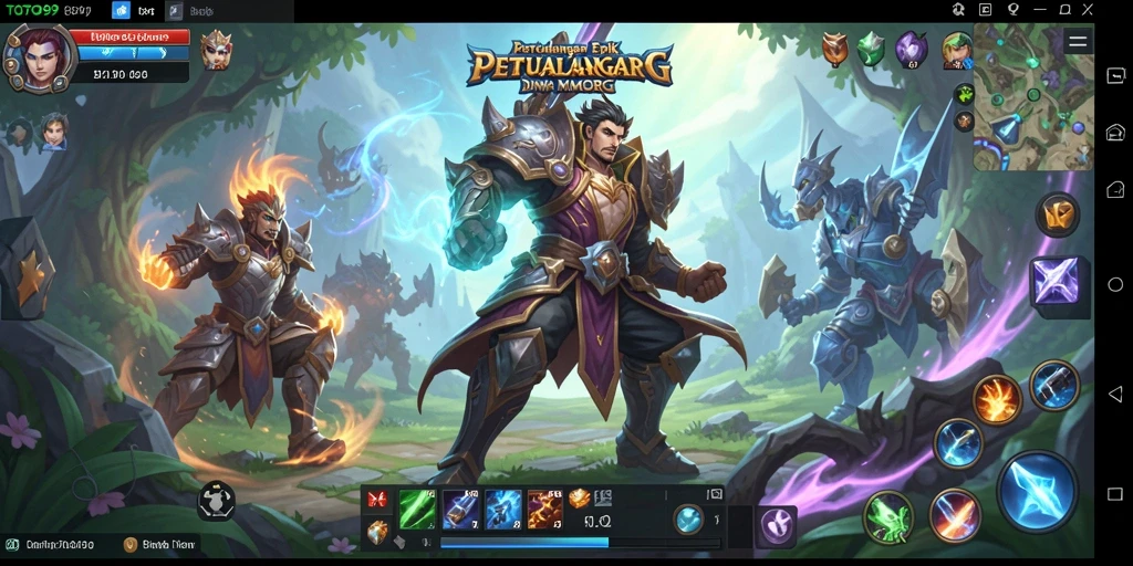 Screenshot TOTO99 menunjukkan aksi petualangan seru di MMORPG.